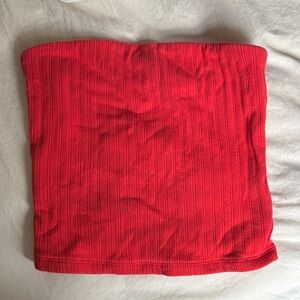 Red Ribbed Tube Top